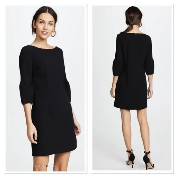 NWT BLACK HALO Mooreland Mini Dress Black Size 2 LBD Cocktail Puff Sleeve Party - Picture 1 of 8